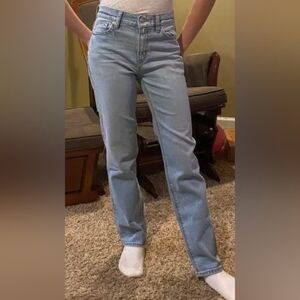American Eagle Outfitters Light Blue Straight Leg Jeans